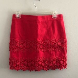 Red J Crew Mini Skirt - Size 00